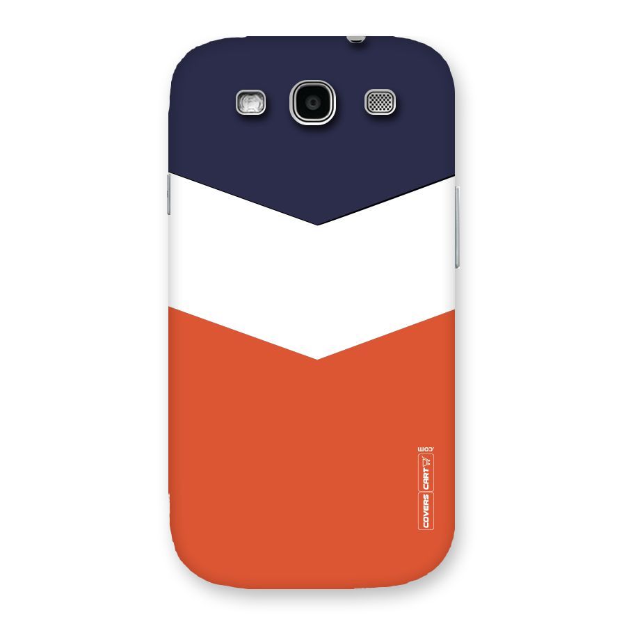 Navy Blue White Orange Arrow Back Case for Galaxy S3