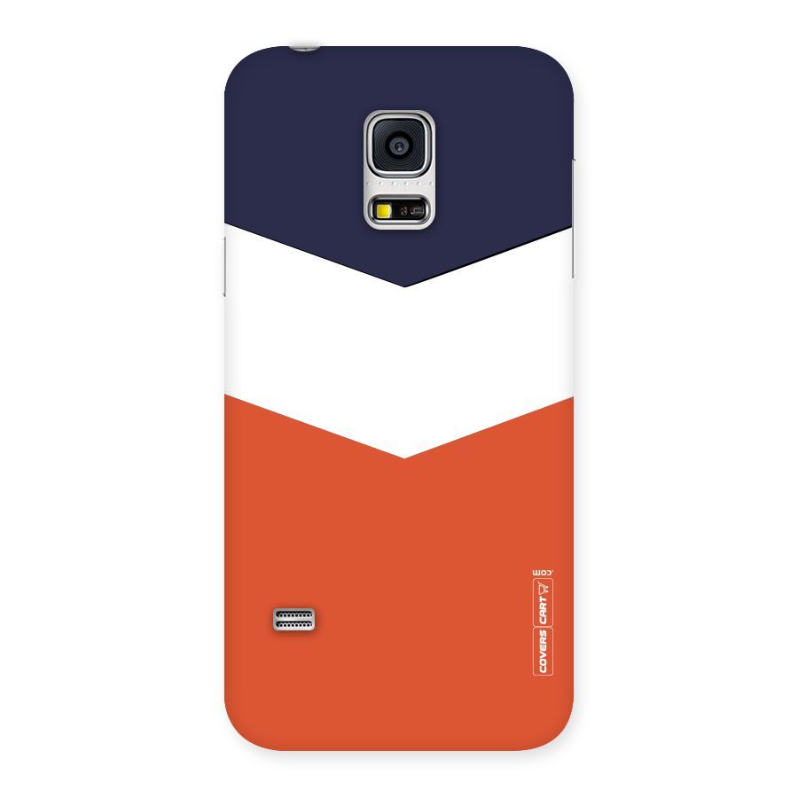 Navy Blue White Orange Arrow Back Case for Galaxy S5 Mini