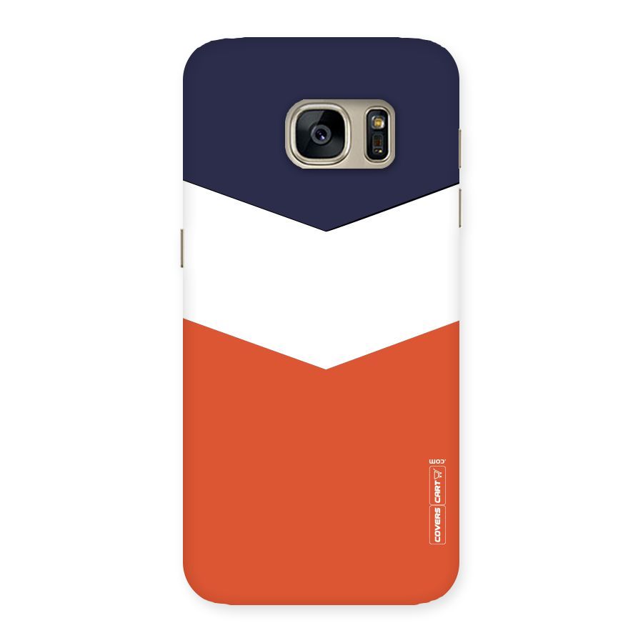 Navy Blue White Orange Arrow Back Case for Galaxy S7