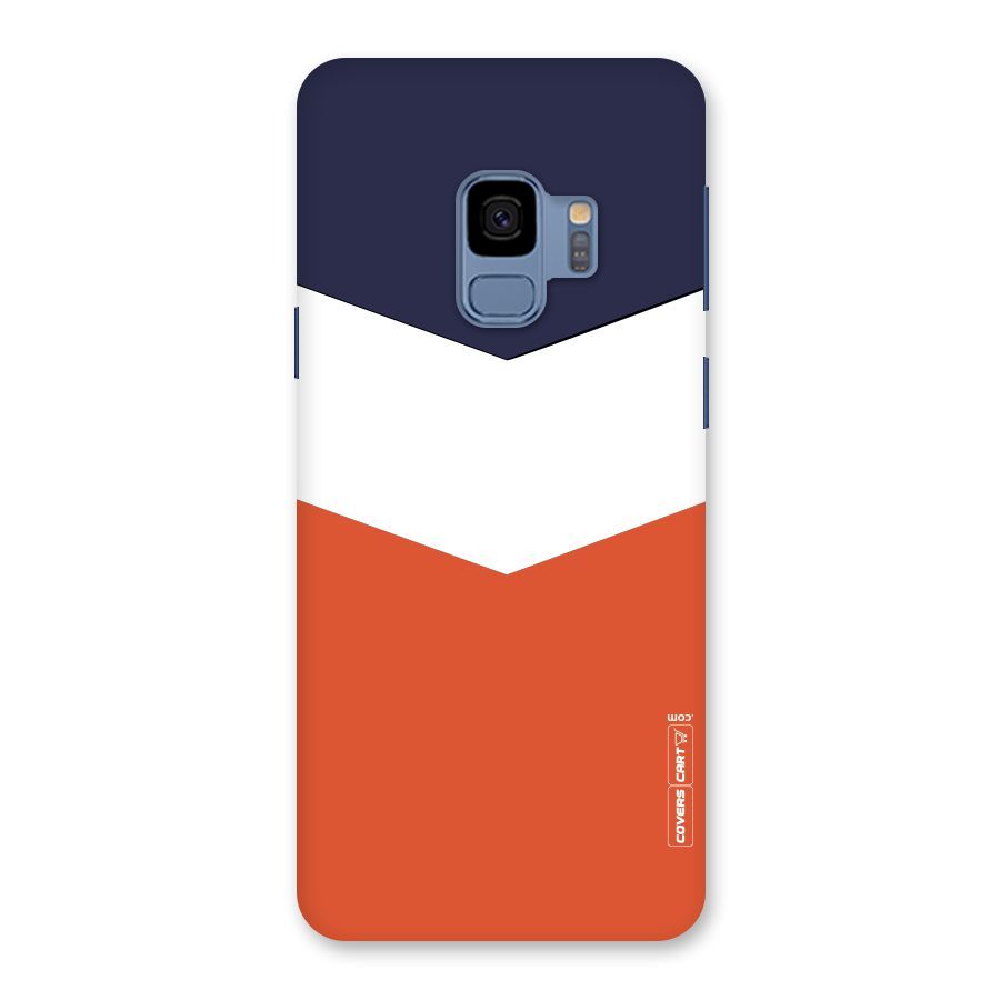 Navy Blue White Orange Arrow Back Case for Galaxy S9