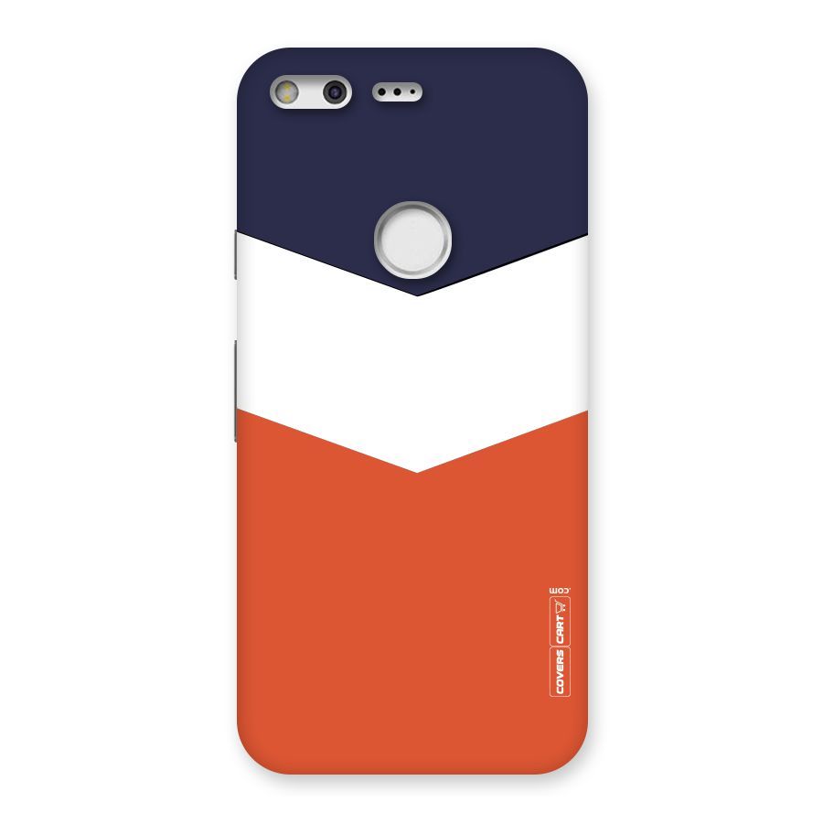 Navy Blue White Orange Arrow Back Case for Google Pixel