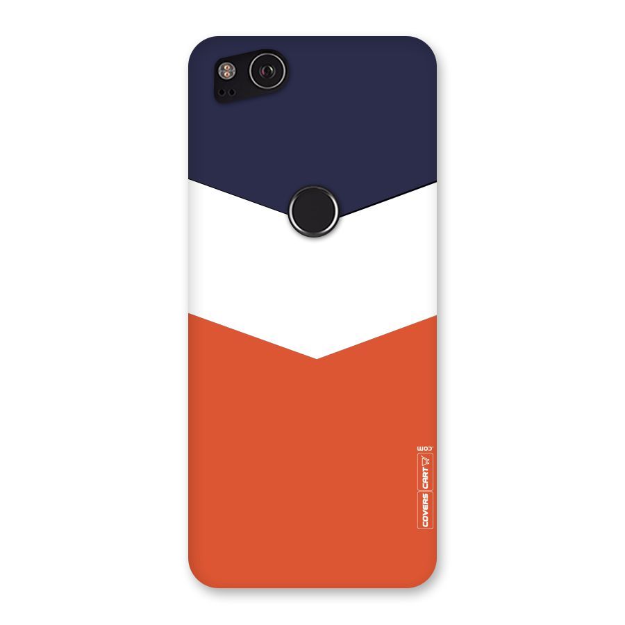 Navy Blue White Orange Arrow Back Case for Google Pixel 2