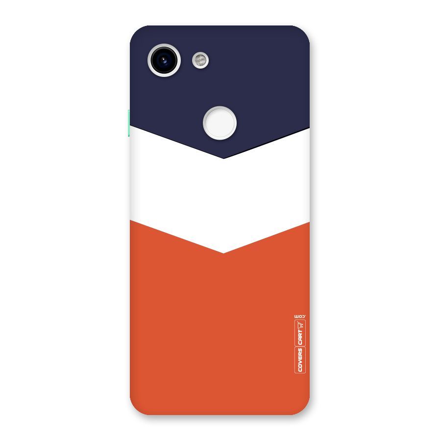 Navy Blue White Orange Arrow Back Case for Google Pixel 3