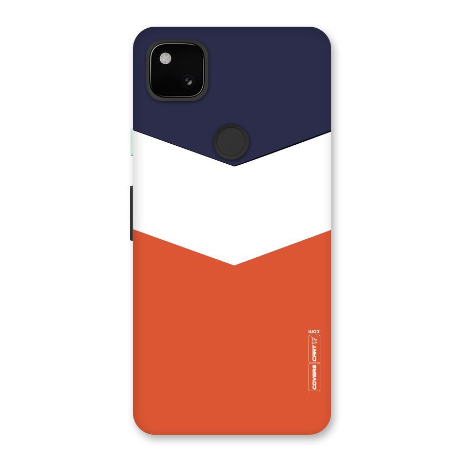 Navy Blue White Orange Arrow Back Case for Google Pixel 4a