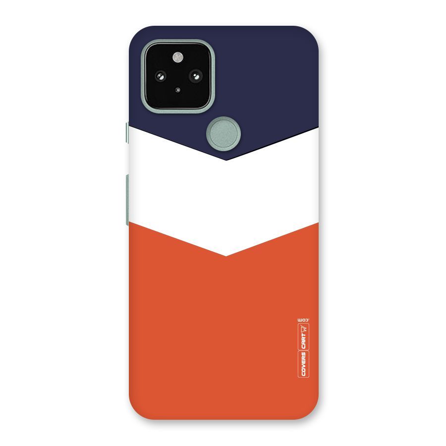 Navy Blue White Orange Arrow Back Case for Google Pixel 5
