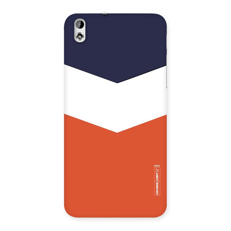 Navy Blue White Orange Arrow Back Case for HTC Desire 816g