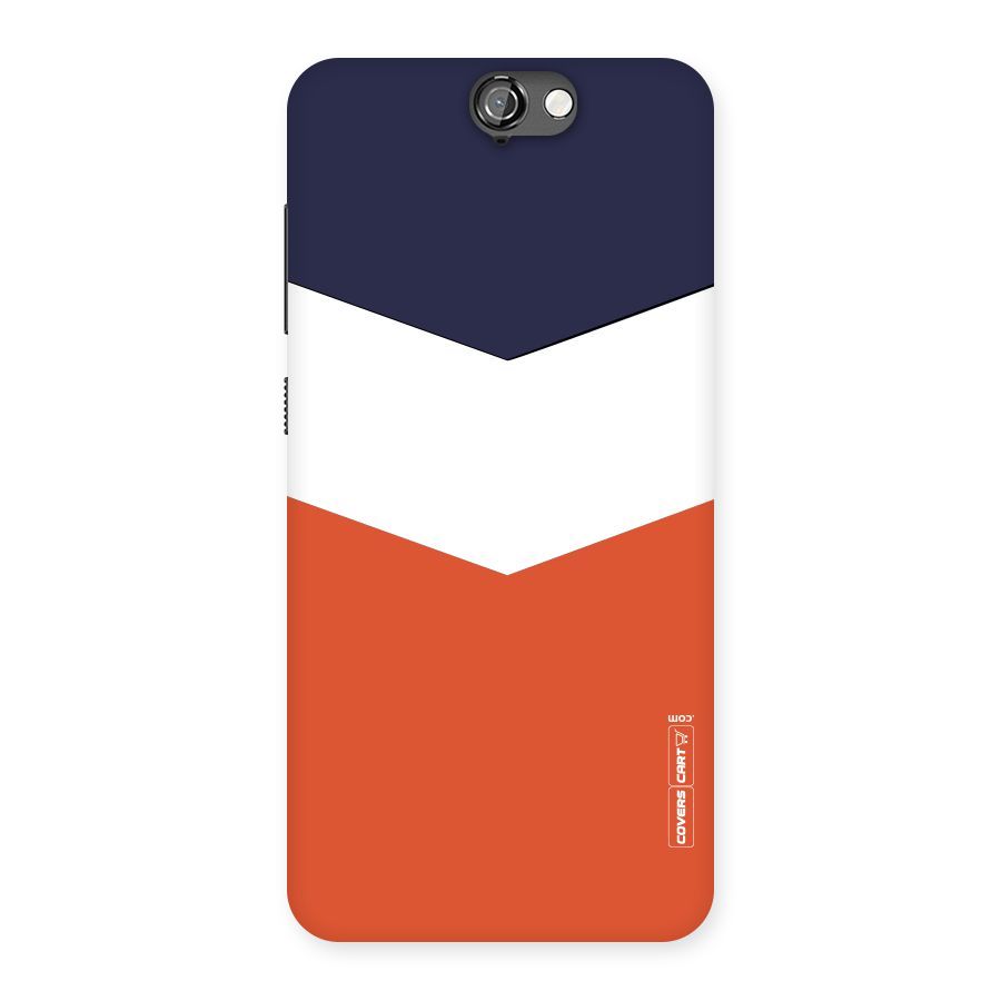 Navy Blue White Orange Arrow Back Case for HTC One A9