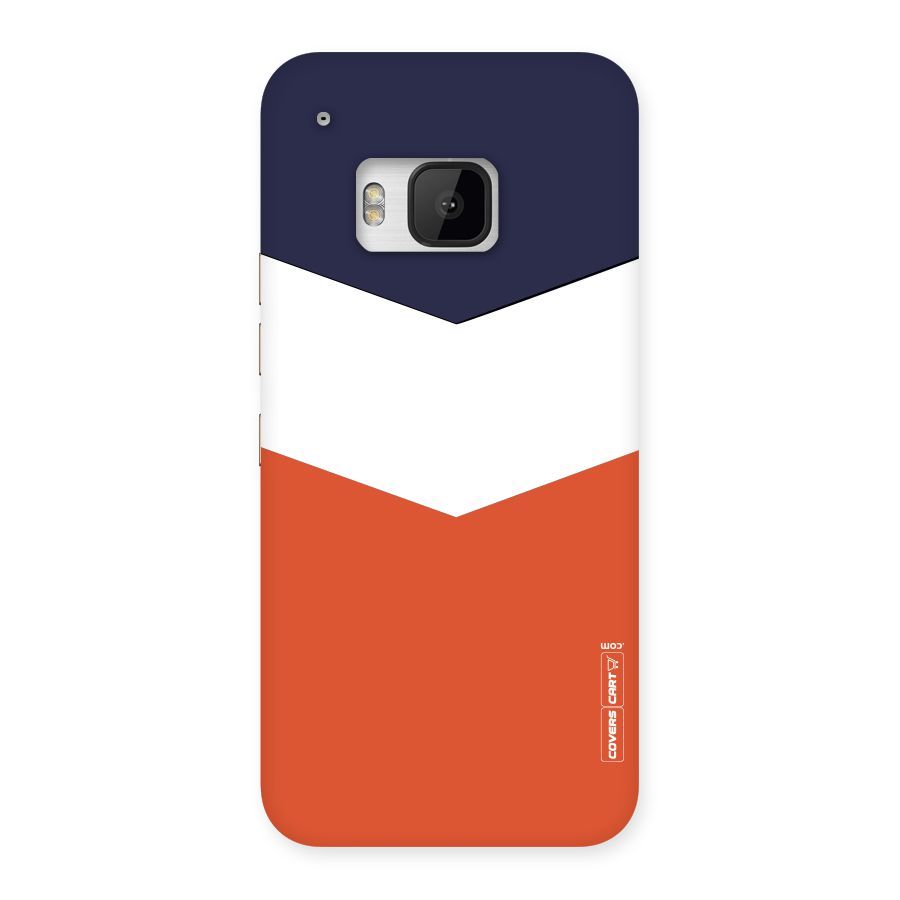 Navy Blue White Orange Arrow Back Case for HTC One M9