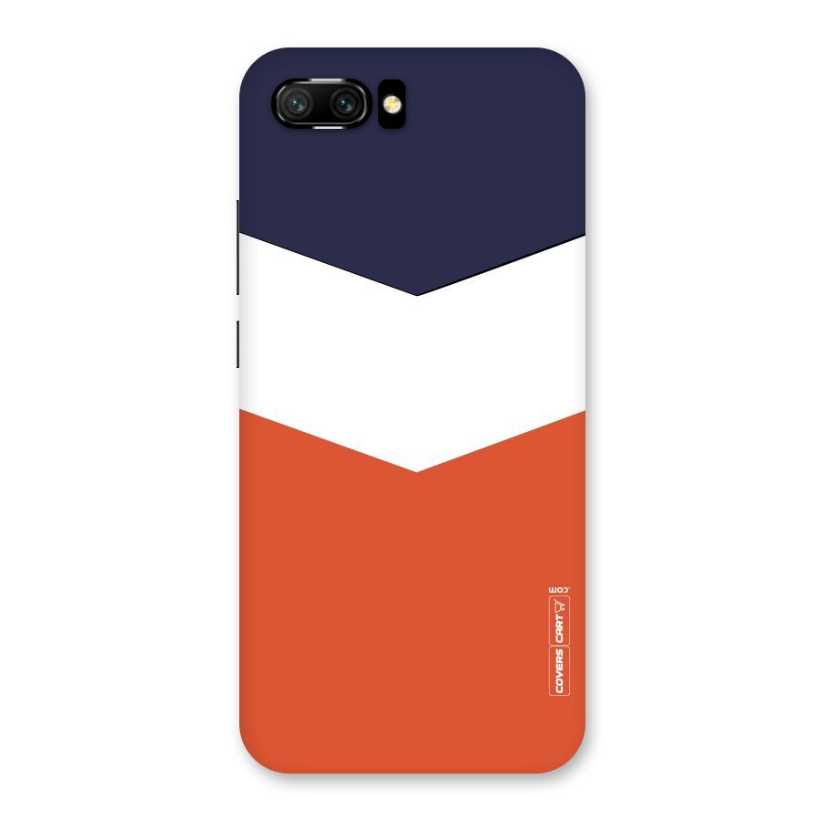 Navy Blue White Orange Arrow Back Case for Honor 10
