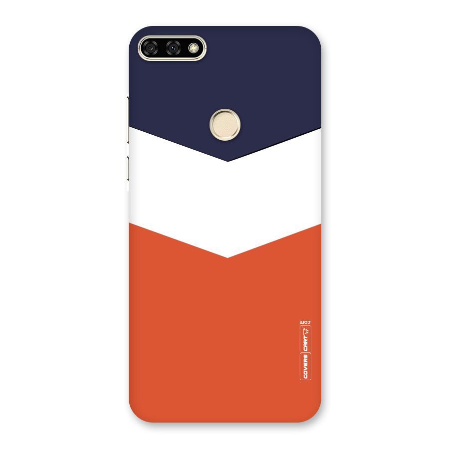 Navy Blue White Orange Arrow Back Case for Honor 7A