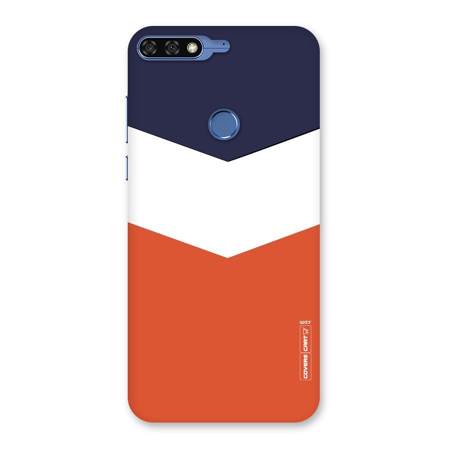 Navy Blue White Orange Arrow Back Case for Honor 7C