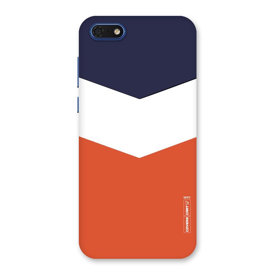 Navy Blue White Orange Arrow Back Case for Honor 7s