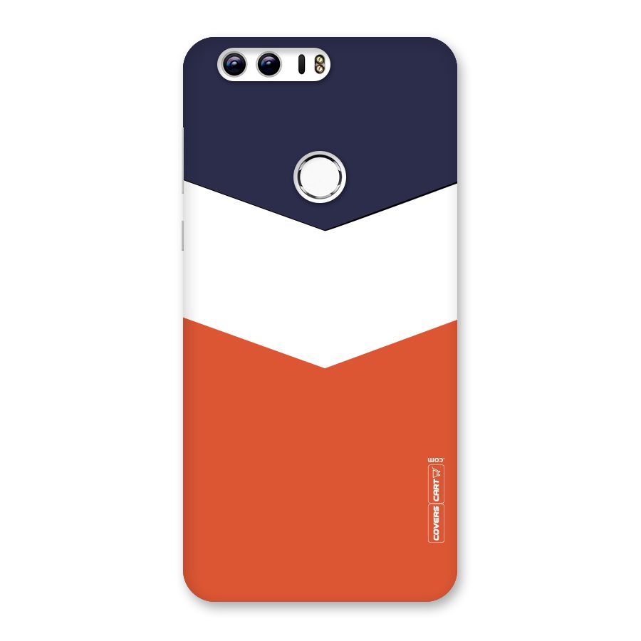 Navy Blue White Orange Arrow Back Case for Honor 8