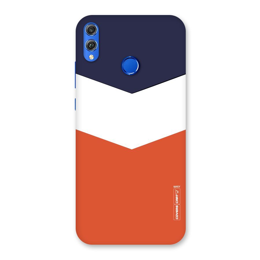 Navy Blue White Orange Arrow Back Case for Honor 8X