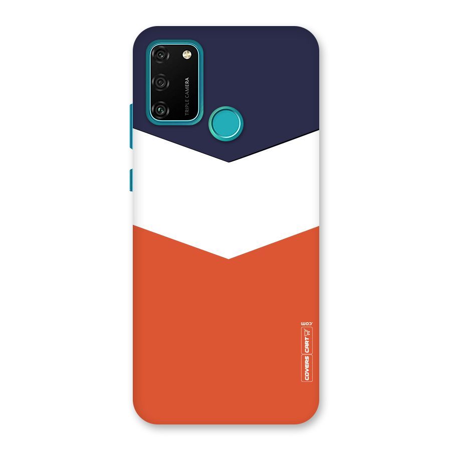 Navy Blue White Orange Arrow Back Case for Honor 9A