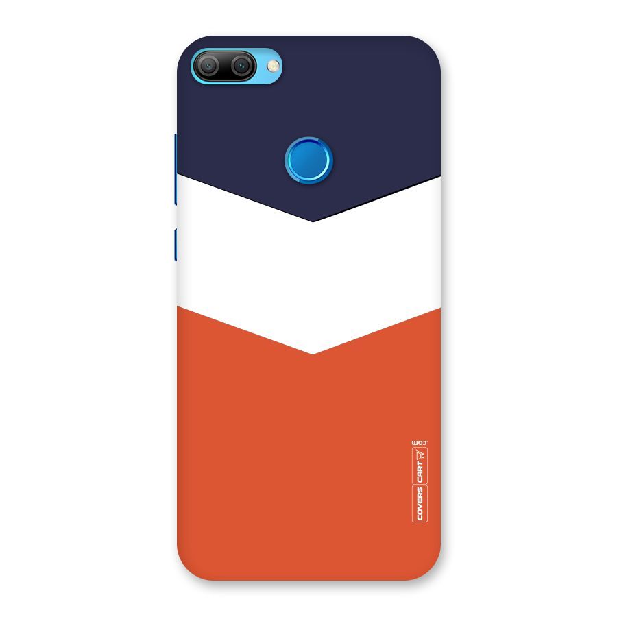 Navy Blue White Orange Arrow Back Case for Honor 9N