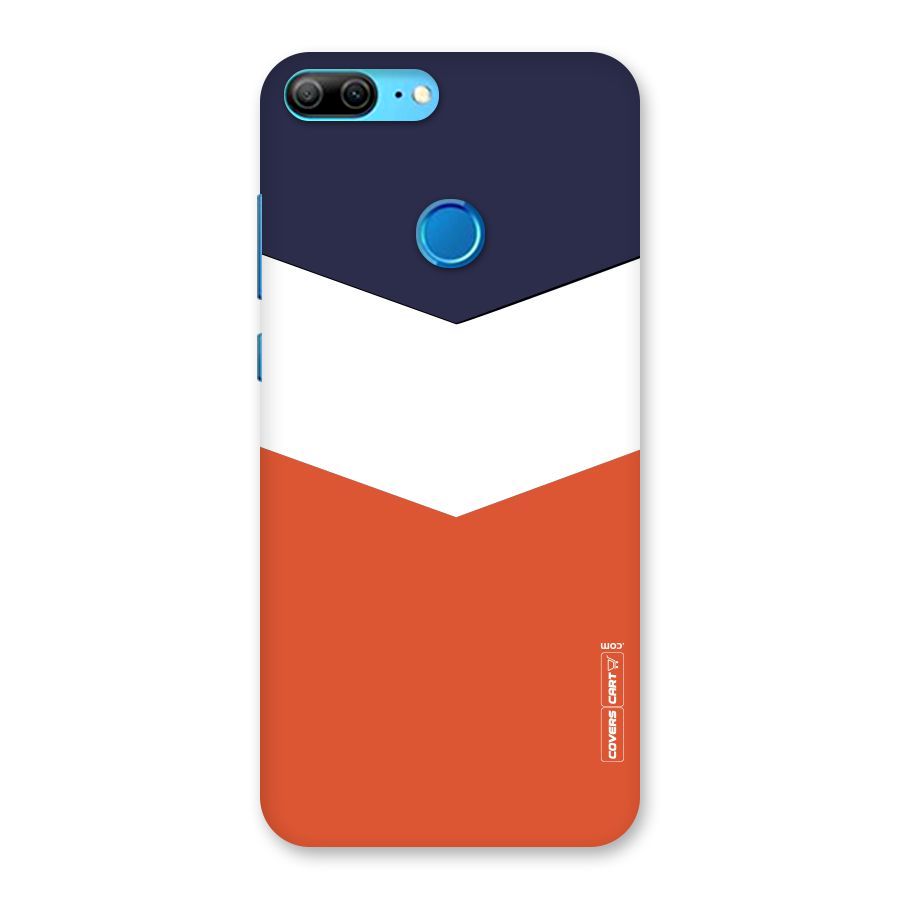 Navy Blue White Orange Arrow Back Case for Honor 9 Lite