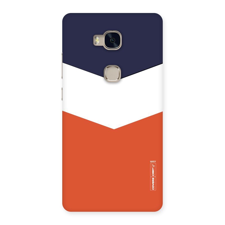 Navy Blue White Orange Arrow Back Case for Huawei Honor 5X