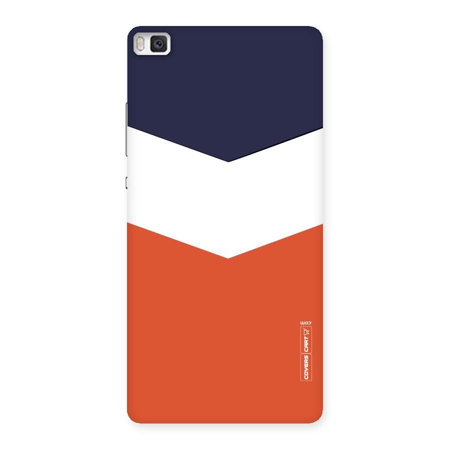 Navy Blue White Orange Arrow Back Case for Huawei P8