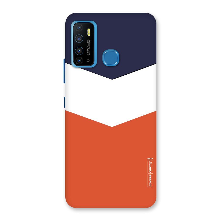 Navy Blue White Orange Arrow Back Case for Infinix Hot 9
