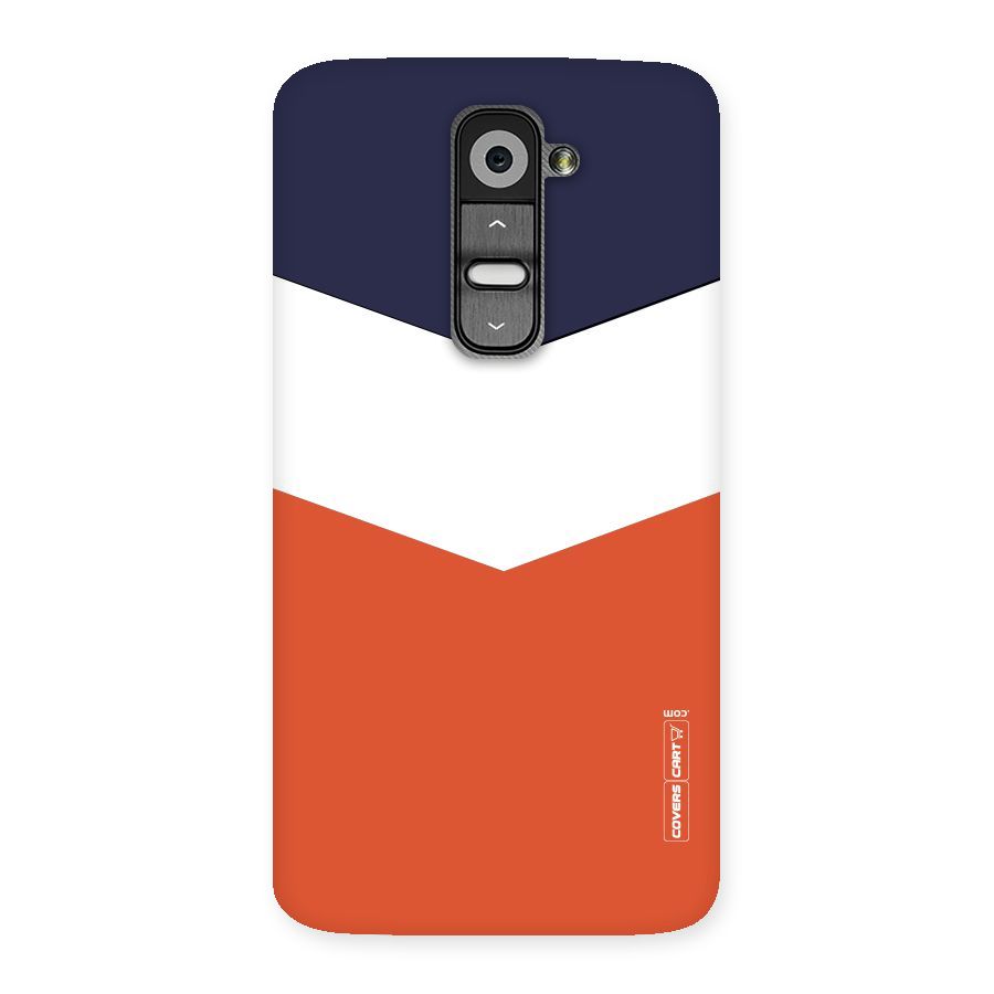 Navy Blue White Orange Arrow Back Case for LG G2