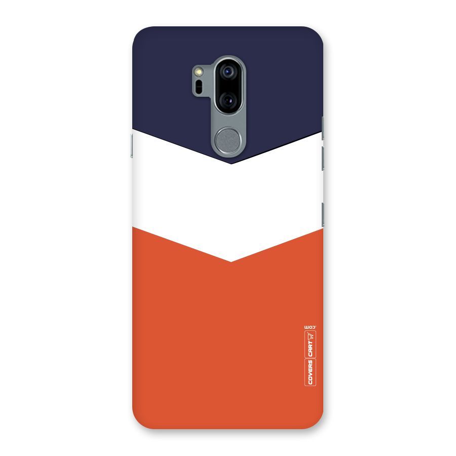 Navy Blue White Orange Arrow Back Case for LG G7