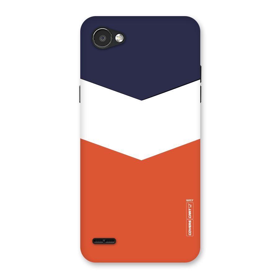Navy Blue White Orange Arrow Back Case for LG Q6