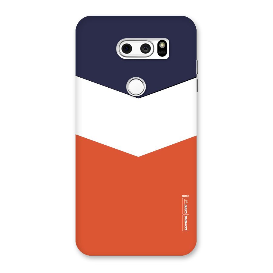 Navy Blue White Orange Arrow Back Case for LG V30