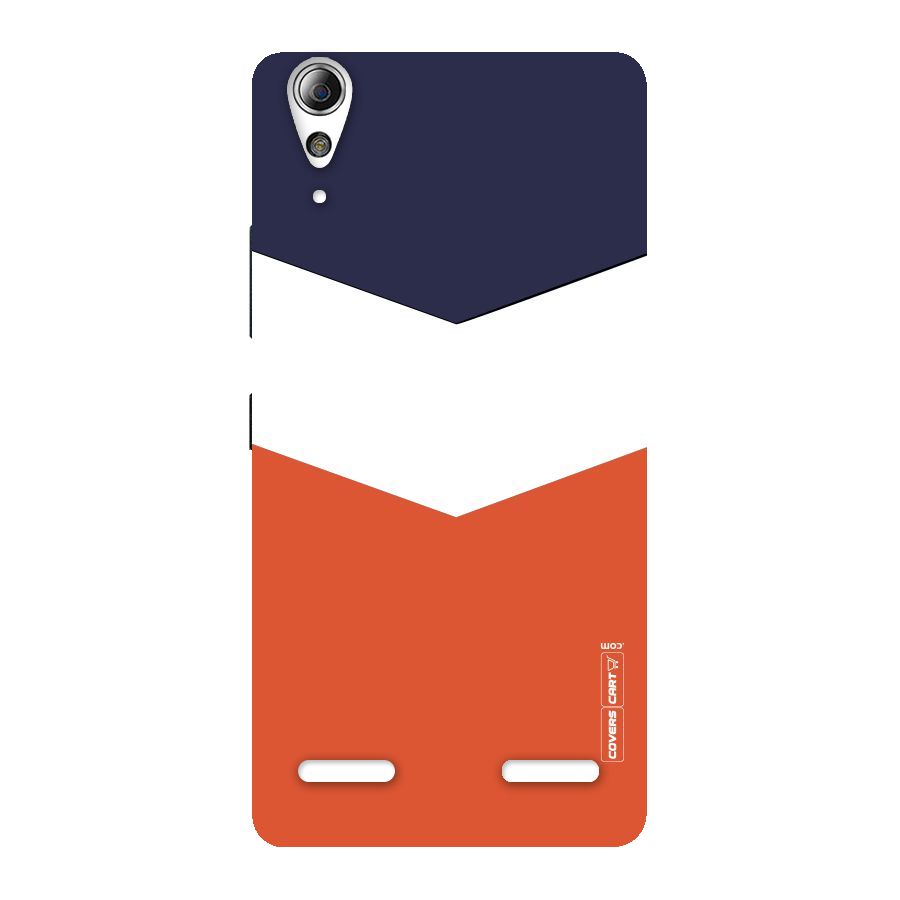 Navy Blue White Orange Arrow Back Case for Lenovo A6000 Plus