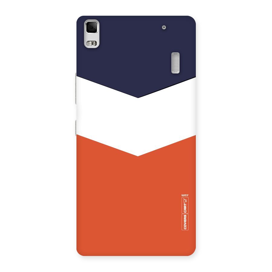 Navy Blue White Orange Arrow Back Case for Lenovo A7000