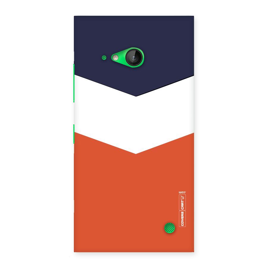 Navy Blue White Orange Arrow Back Case for Lumia 730
