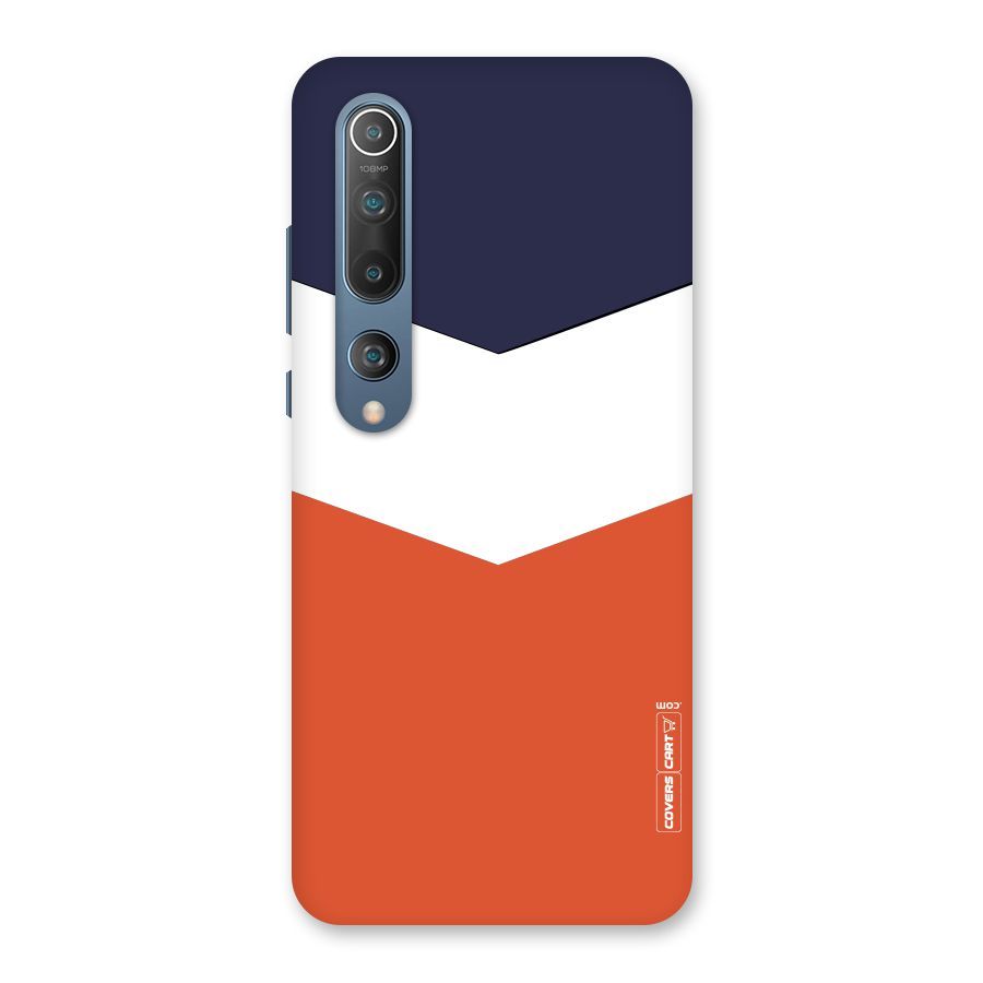 Navy Blue White Orange Arrow Back Case for Mi 10