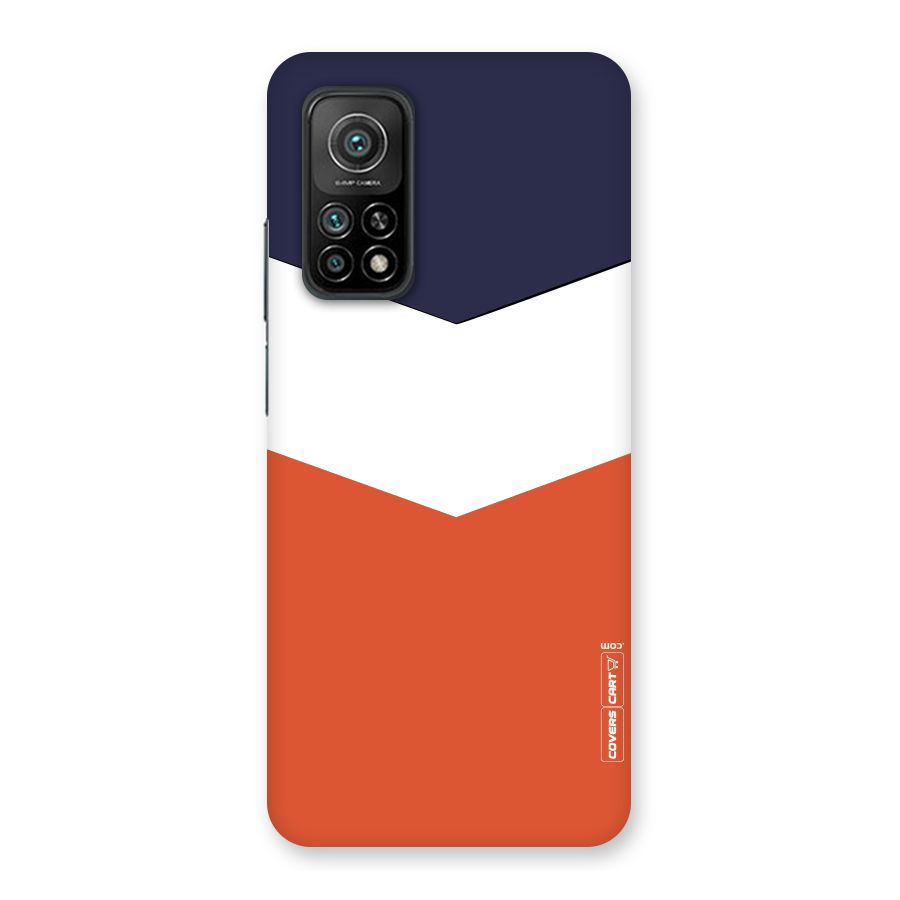 Navy Blue White Orange Arrow Back Case for Mi 10T 5G