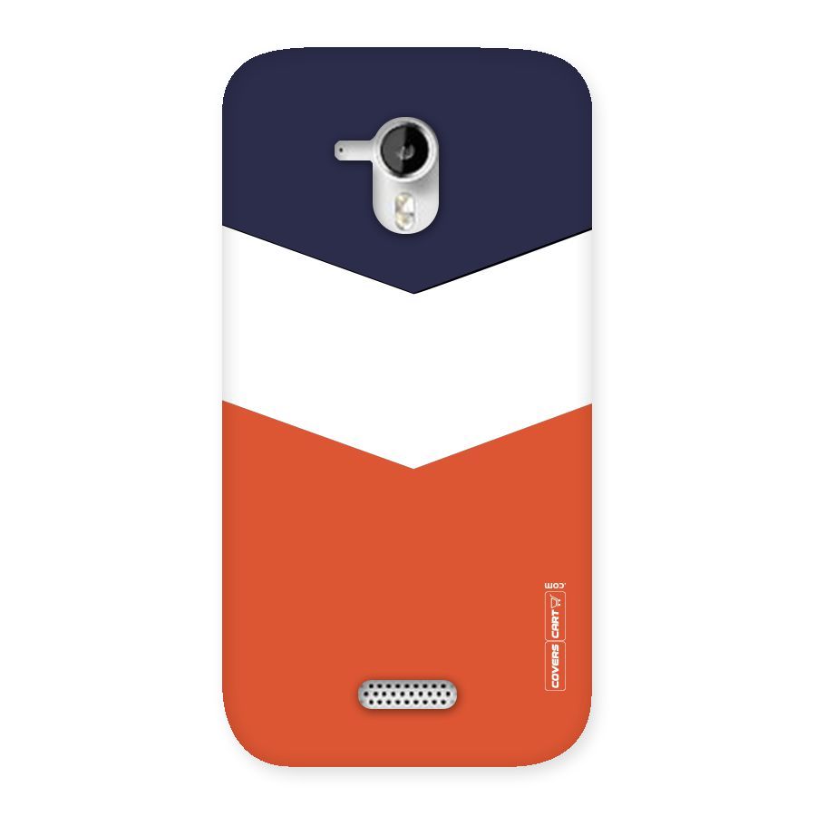 Navy Blue White Orange Arrow Back Case for Micromax Canvas HD A116