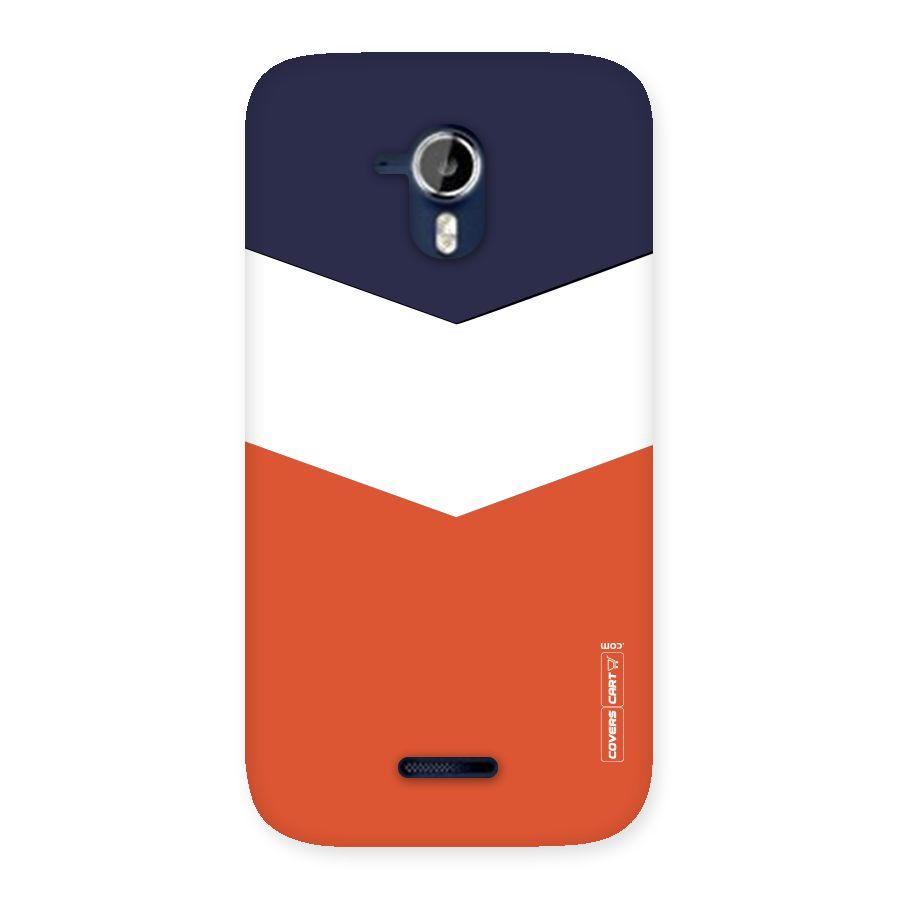 Navy Blue White Orange Arrow Back Case for Micromax Canvas Magnus A117