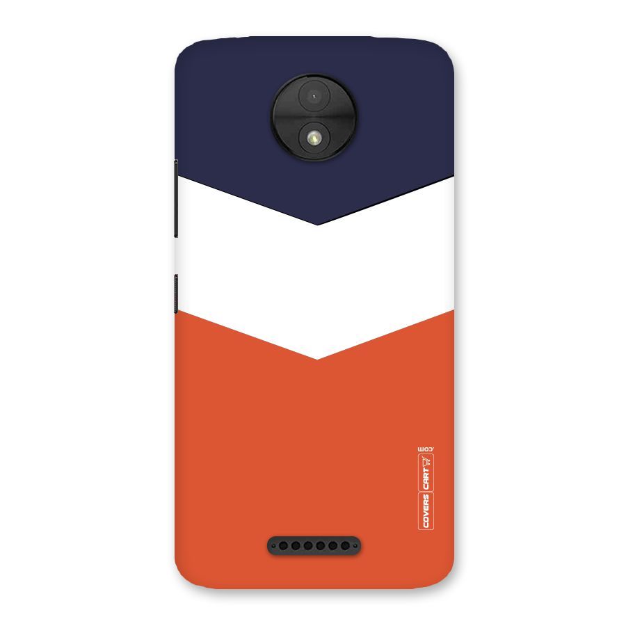 Navy Blue White Orange Arrow Back Case for Moto C
