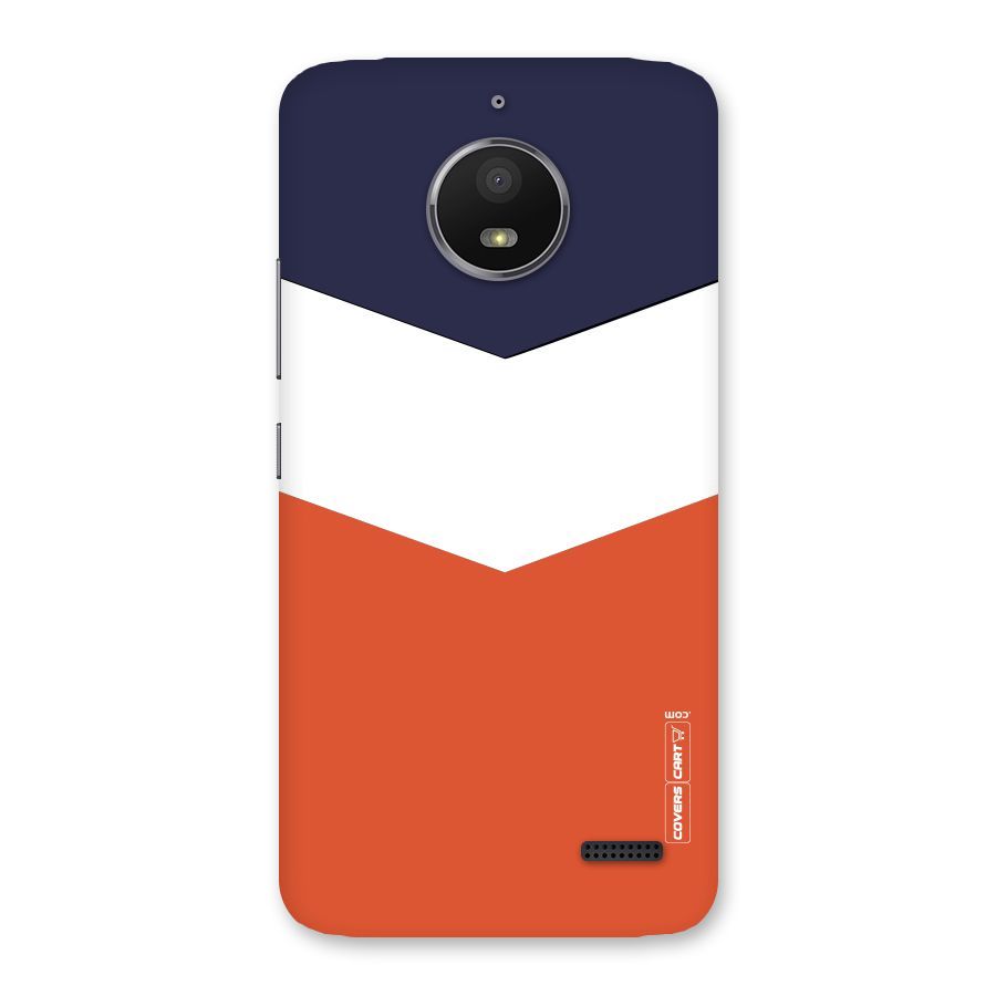 Navy Blue White Orange Arrow Back Case for Moto E4