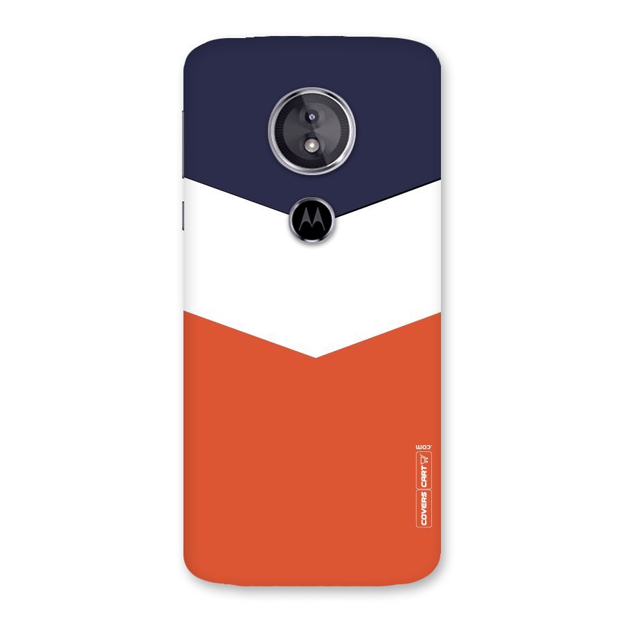 Navy Blue White Orange Arrow Back Case for Moto E5