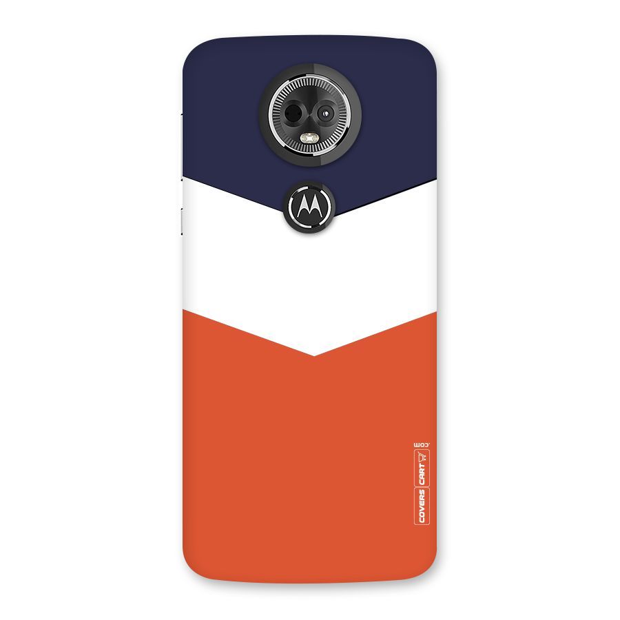 Navy Blue White Orange Arrow Back Case for Moto E5 Plus