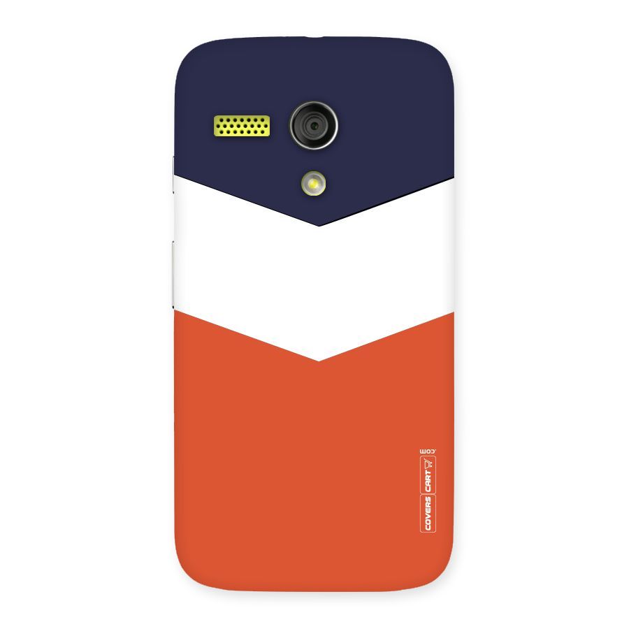 Navy Blue White Orange Arrow Back Case for Moto G