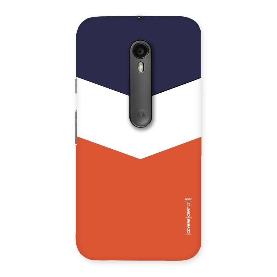 Navy Blue White Orange Arrow Back Case for Moto G3