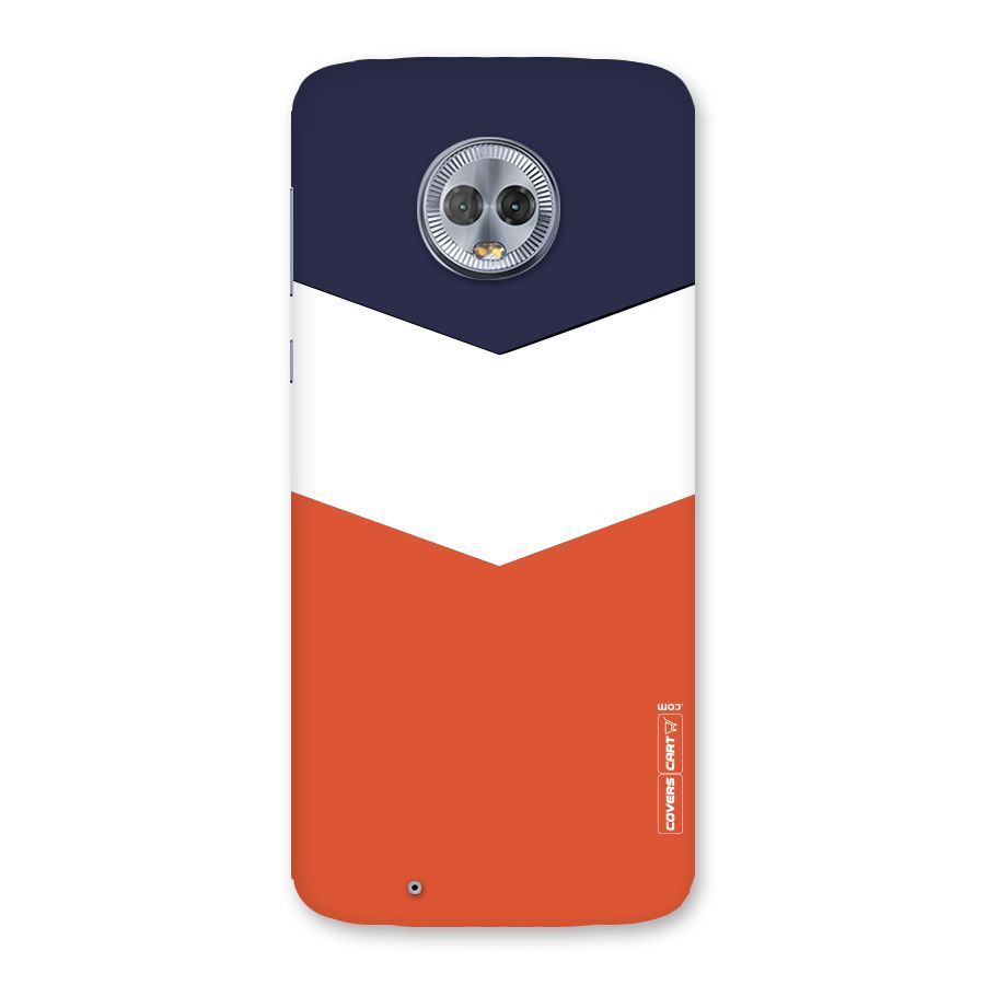 Navy Blue White Orange Arrow Back Case for Moto G6
