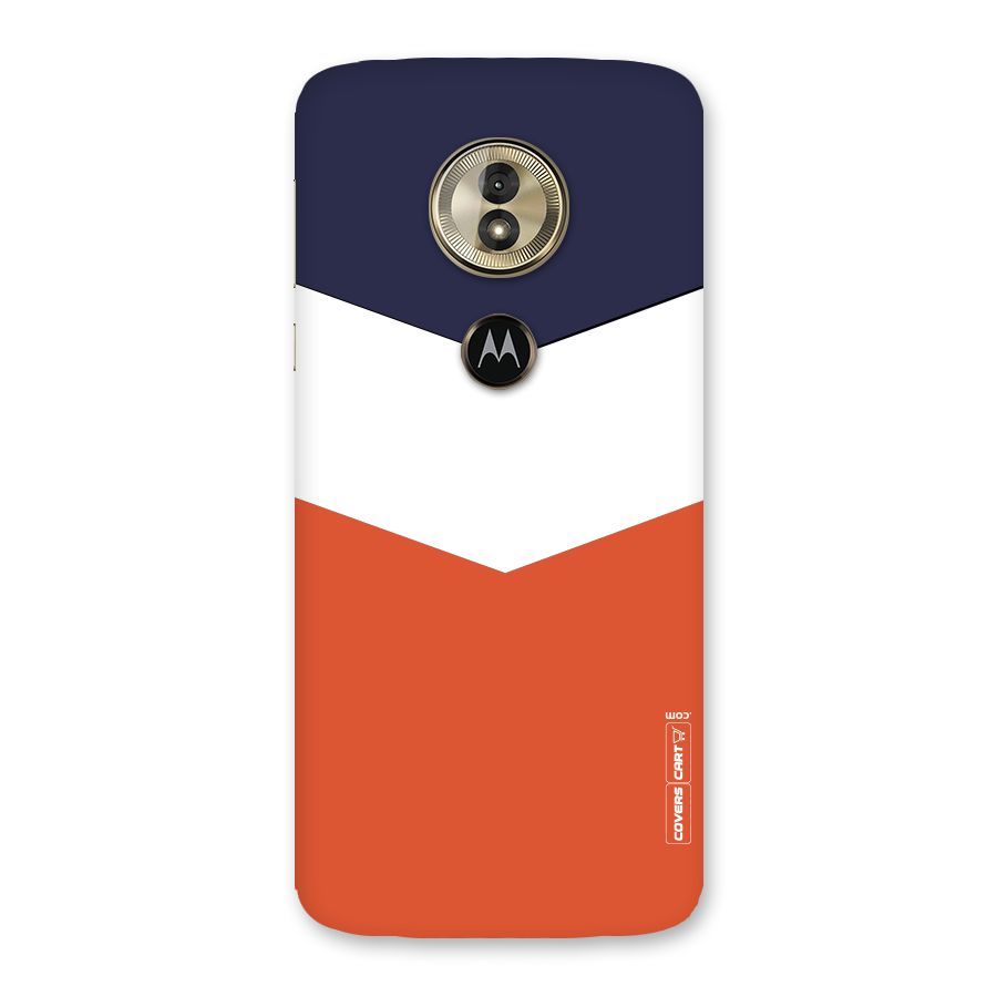 Navy Blue White Orange Arrow Back Case for Moto G6 Play