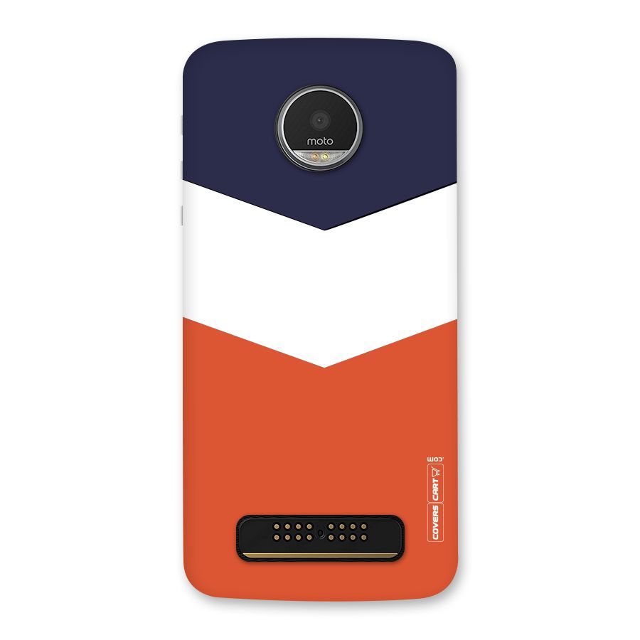 Navy Blue White Orange Arrow Back Case for Moto Z Play