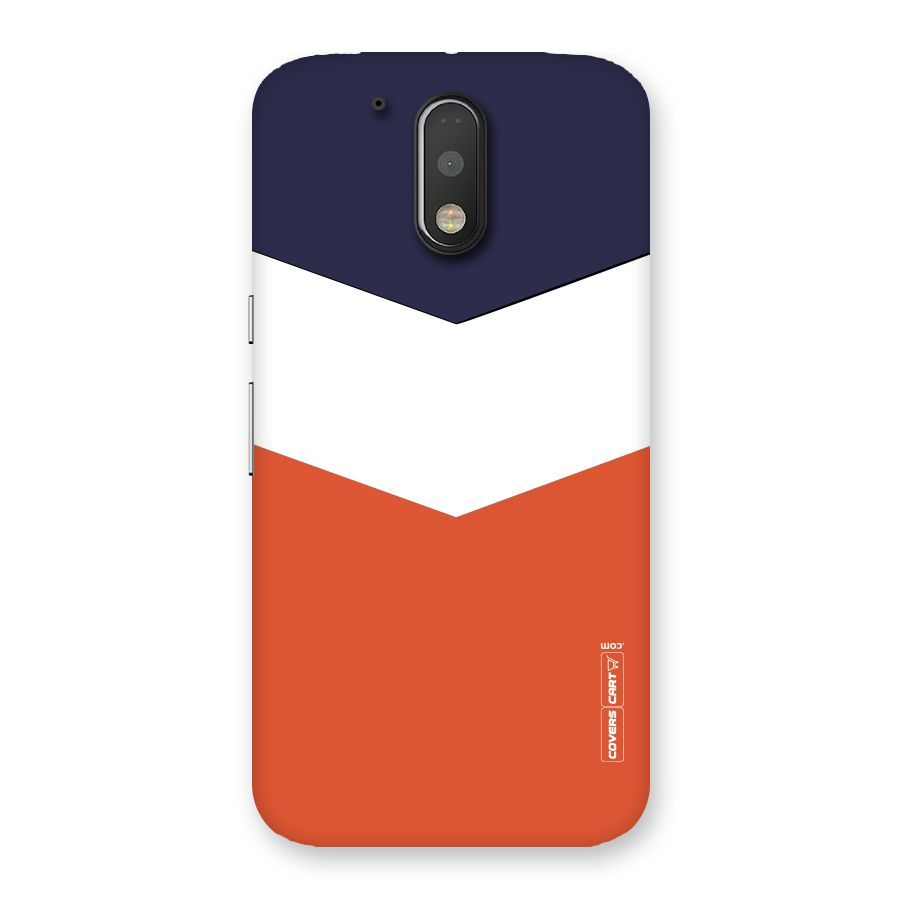 Navy Blue White Orange Arrow Back Case for Motorola Moto G4 Plus