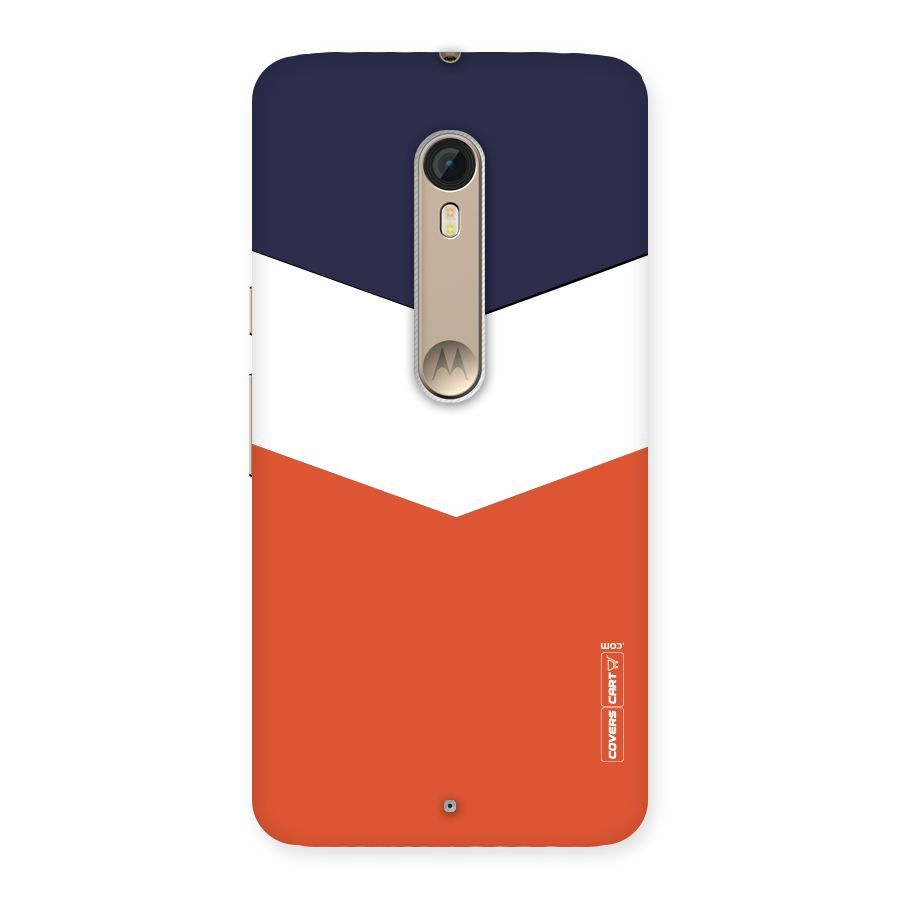 Navy Blue White Orange Arrow Back Case for Motorola Moto X Style