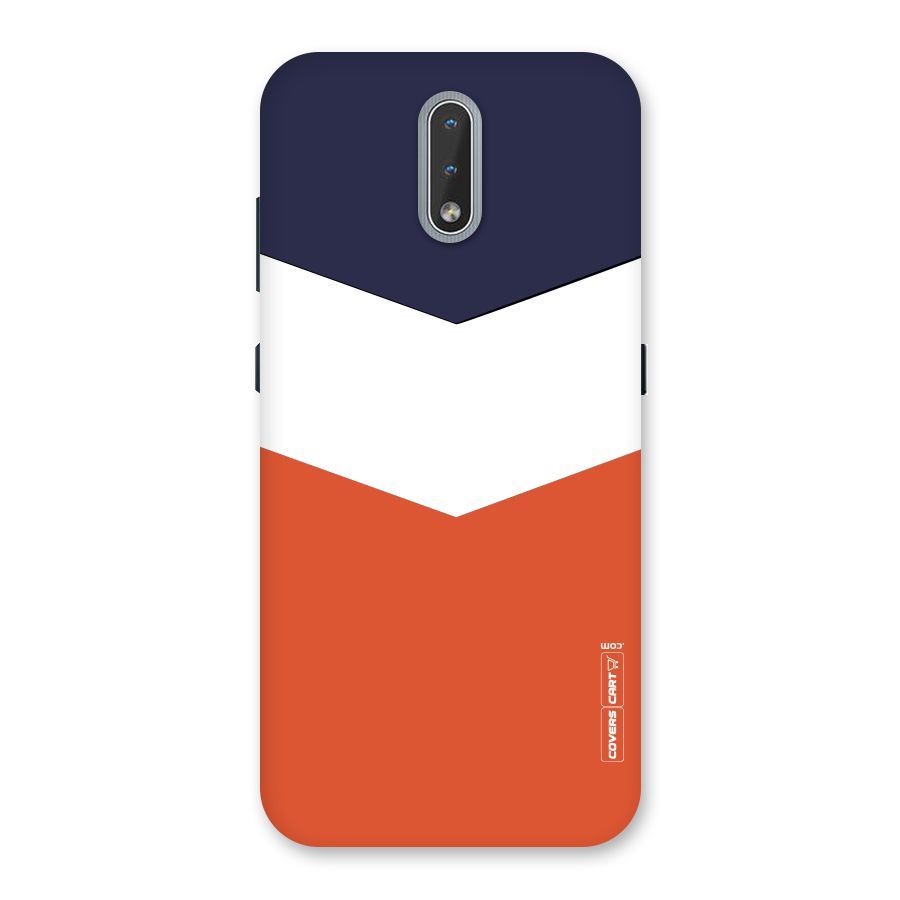 Navy Blue White Orange Arrow Back Case for Nokia 2.3