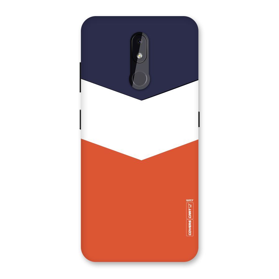 Navy Blue White Orange Arrow Back Case for Nokia 3.2