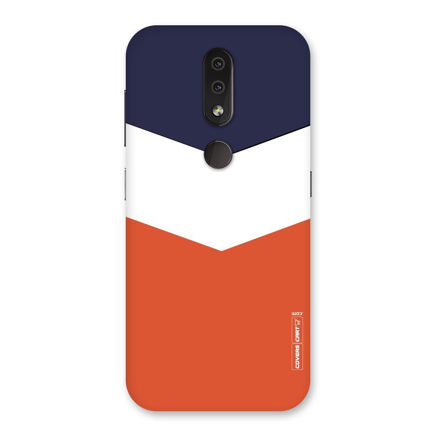 Navy Blue White Orange Arrow Back Case for Nokia 4.2