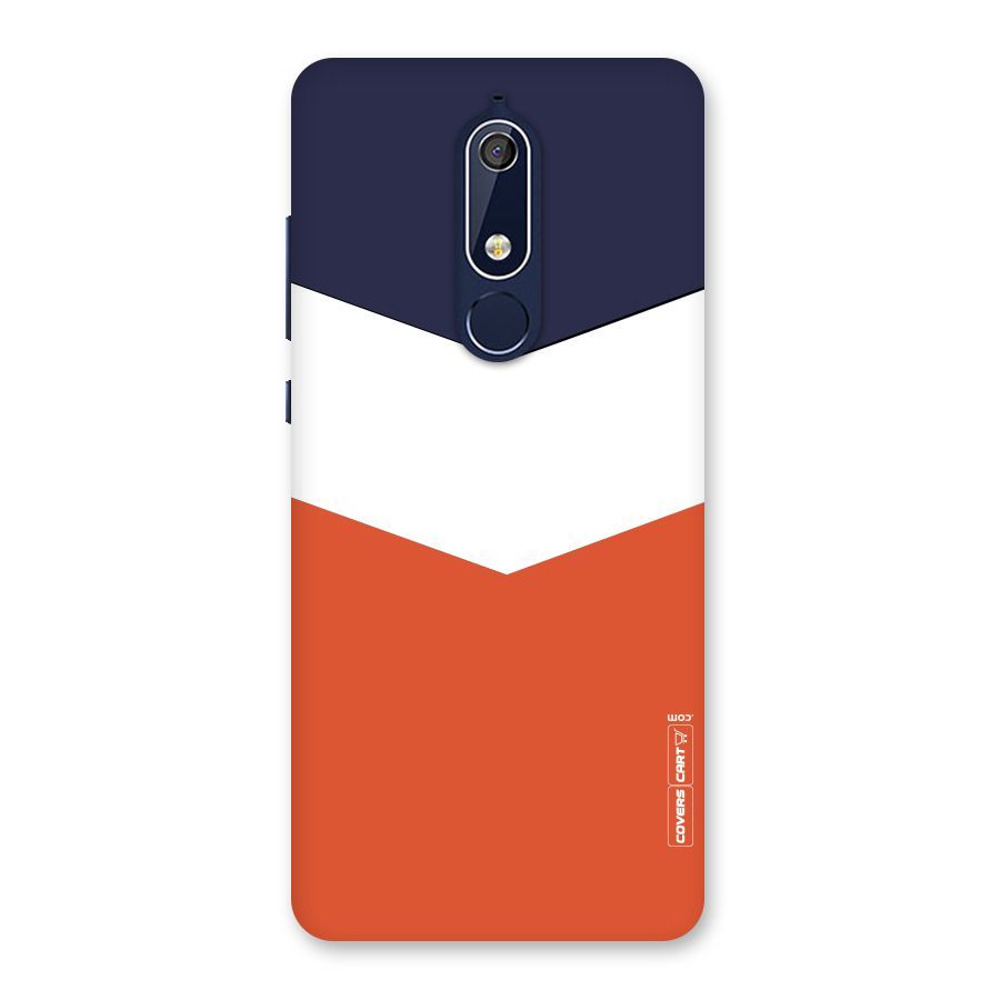 Navy Blue White Orange Arrow Back Case for Nokia 5.1